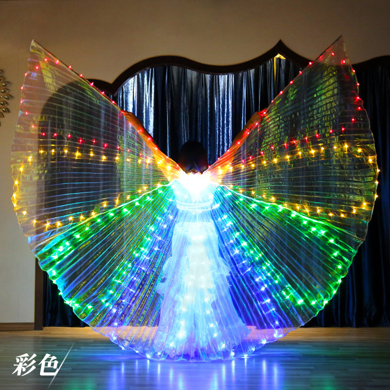 Led Light Up Belly Dance Capes Isis Wing With Stick